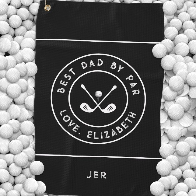 Serviette De Golf Funny Golfer Humour Golf | Meilleur papa par rappo (Funny Golfer Humor Golf | Best Dad By Par Golf Towel)