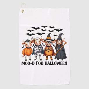 Serviette De Golf Funny Highland Cow Moo-d pour Halloween