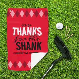 Serviette De Golf Funny Jacquard rouge non merci pour le jarret