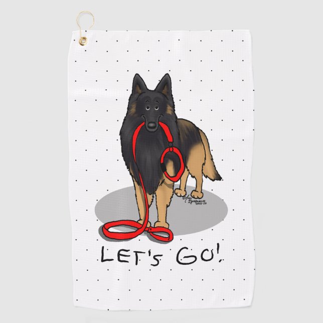 Serviette De Golf Funny Let's Go! Walk Belgian Tervuren (original) (Devant)