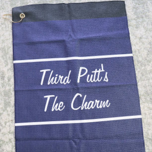 Serviette De Golf Funny marine bleu 3ème putt cadeau pour golfeur