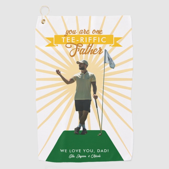 Serviette De Golf Funny Photo Tee-riffic Fête des pères (Devant)
