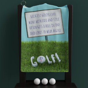 Serviette De Golf Funny Plus Grand Golfeur jamais Poème Monogramme