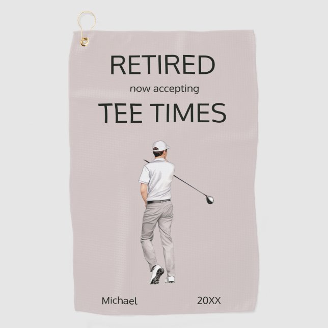 Serviette De Golf Funny Retirement Now Accepting Tee Times Gift (Devant)