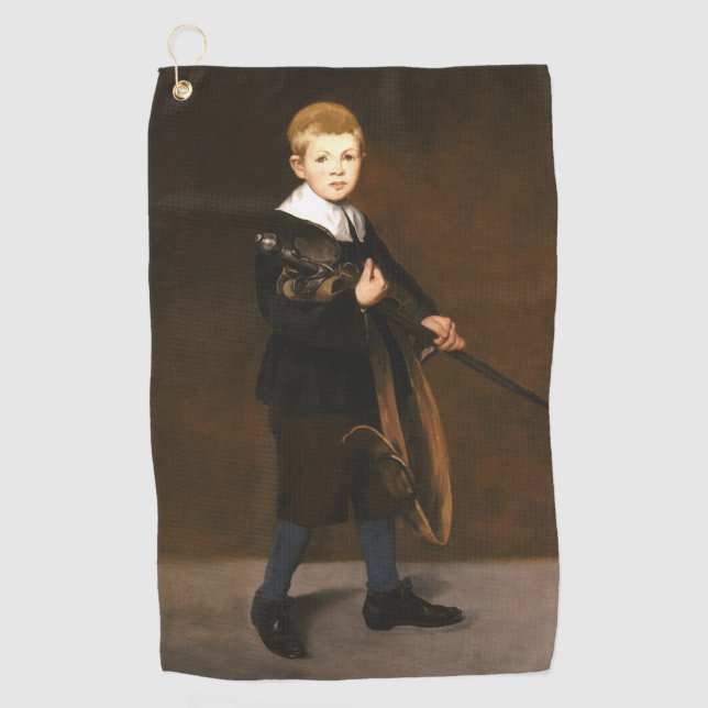 Serviette De Golf Garçon tenant une épée (par Edouard Manet) (Devant)