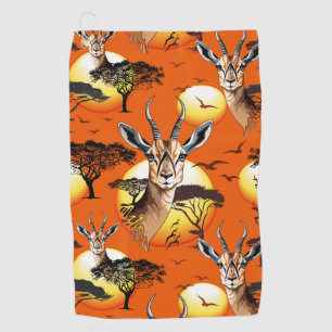 Serviette De Golf Gazelle Antelope africaine animal sauvage