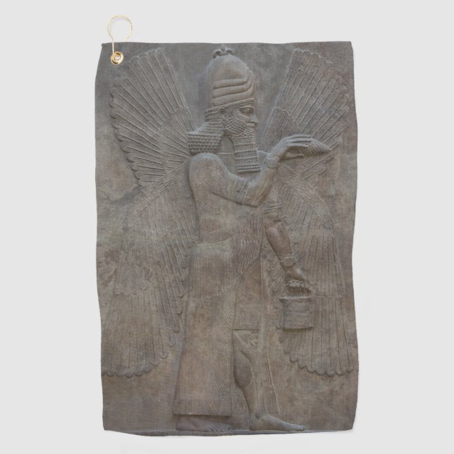 Serviette De Golf Genie Benisseur d'Assyrie et dieu mésopotamien (Devant)