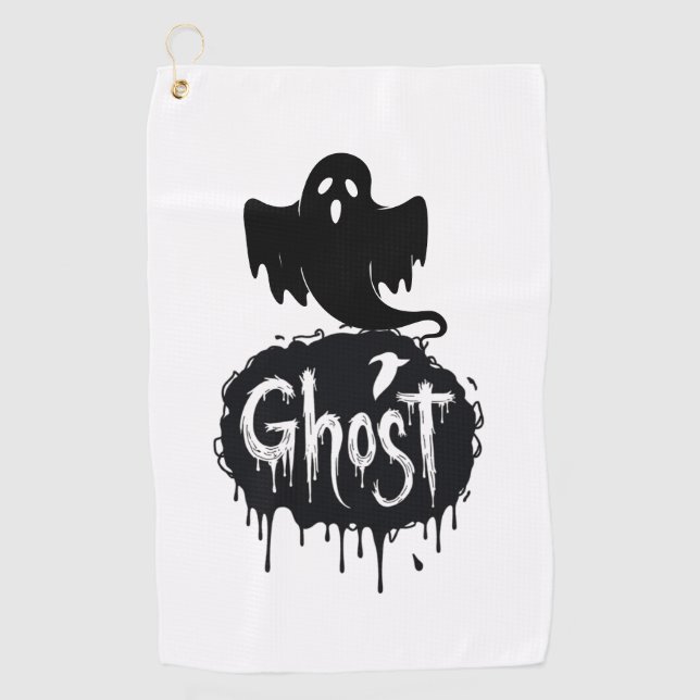 Serviette De Golf Ghost – Dark Horror Dripping Text Art (Devant)