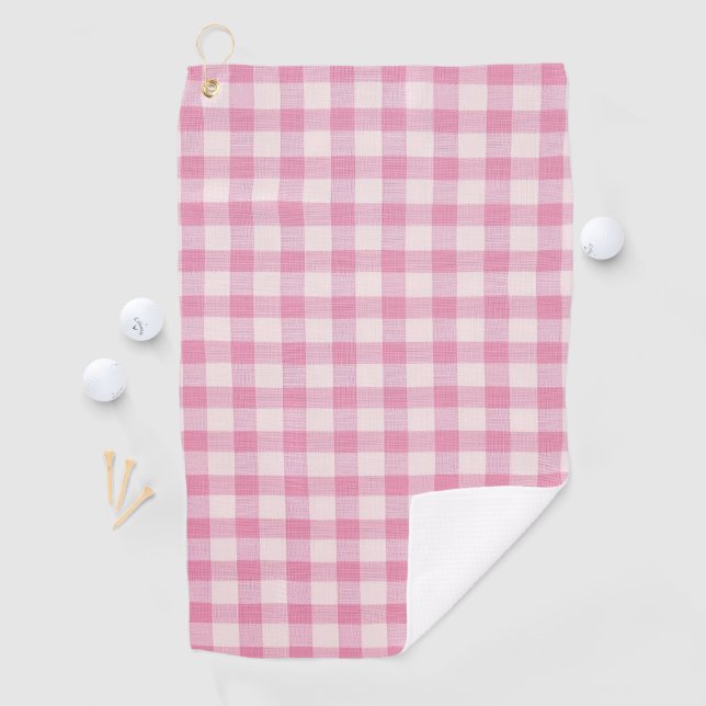 Serviette De Golf Gingham Rose Bébé (En situation)