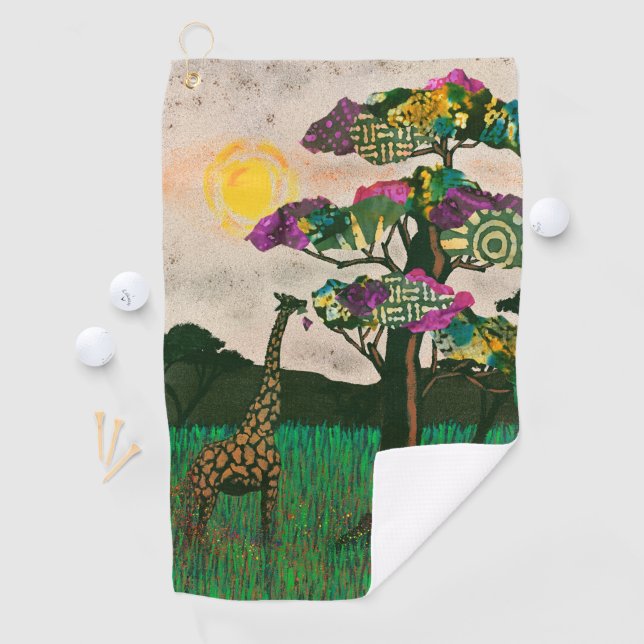 Serviette De Golf Girafe sur les Avions d'Afrique (En situation)