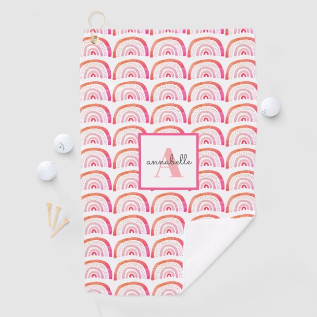 Serviette De Golf Girl Rainbow Motif (En situation)