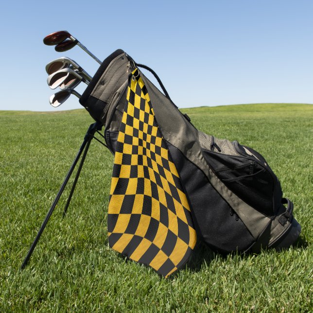 Serviette De Golf Gold & Black Checkpoint carré Mosaic Golfing / spo (Vert)