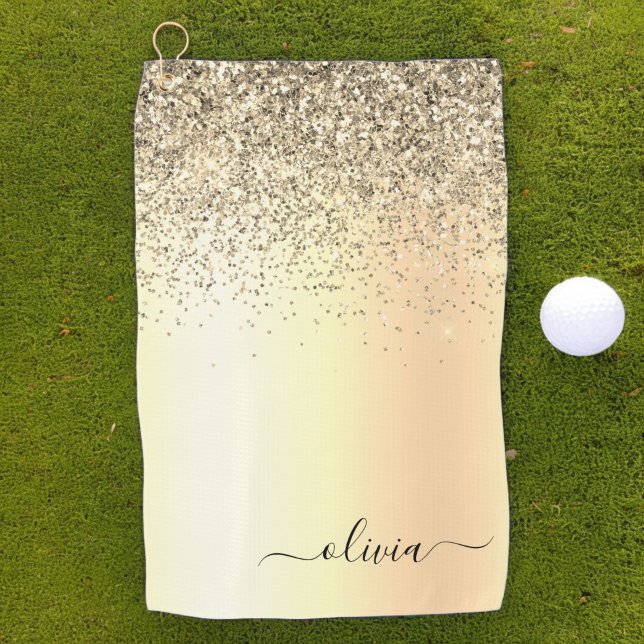 Serviette De Golf Gold Parties scintillant Girly Luxe Moderne Monogr (Créateur téléchargé)
