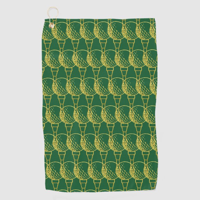 Serviette De Golf Golden Golf Ball Outline Golf Towel (Devant)