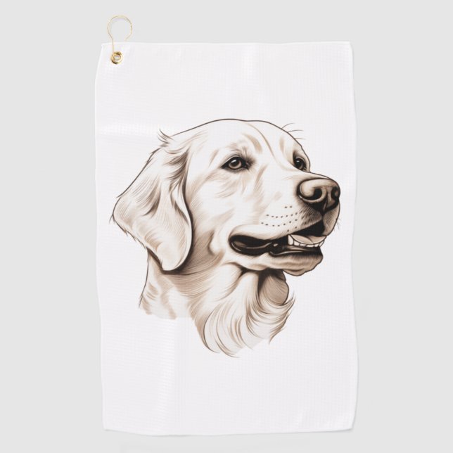 Serviette De Golf Golden Retriever 2 (Devant)