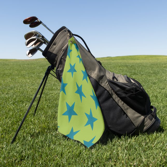 Serviette De Golf Golden Stars Motif 20 (Vert)