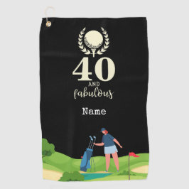 Serviette De Golf Golf 40e anniversaire pour golfeur avec nom