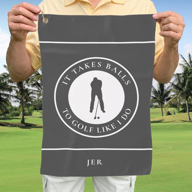 Serviette De Golf Golf Balls Humour Golfer Sports Pun Monogramme Gri (Golf Balls Humor Golfer Sports Pun Monogram Gray Fun Golf Towel
For Him)