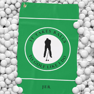 Serviette De Golf Golf Balls Humour Golfer Sports Pun Monogramme Ver