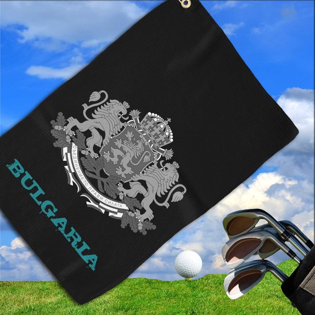 Serviette De Golf Golf Bulgarie & blason bulgare / drapeau (Créateur téléchargé)