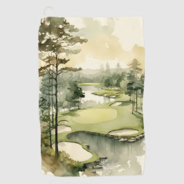 Serviette De Golf Golf d'aquarelle artistique
