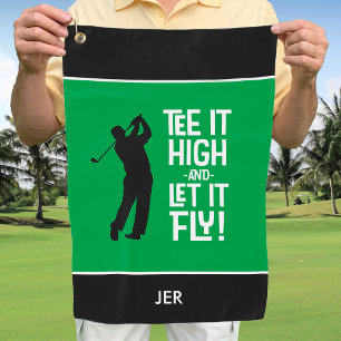 Serviette De Golf Golf Golf Funny Sports Monogramme Vert Noir