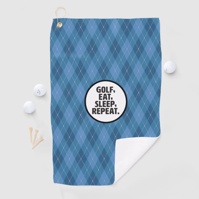 Serviette de golf « Golf, Manger, Dormir, Répéter  (En situation)