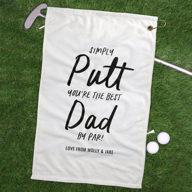 Serviette De Golf Golf papa moderne noir blanc typographie drôle (Créateur téléchargé)