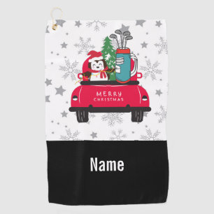 Serviette De Golf Golf Penguin avec voiturette de golf Joyeux Noël