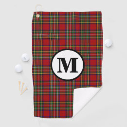 Serviette De Golf Golf Royal Stewart Tartan Carreaux Ecossais Monogr