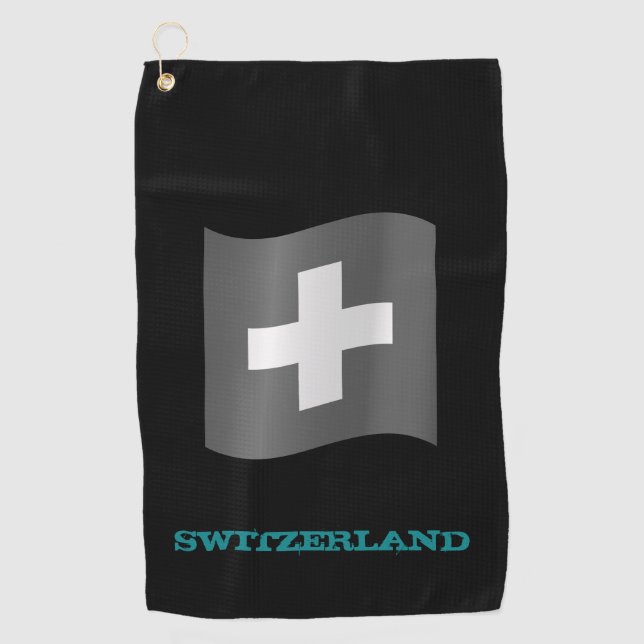 Serviette De Golf Golf Suisse & Cross, drapeau suisse (Devant)