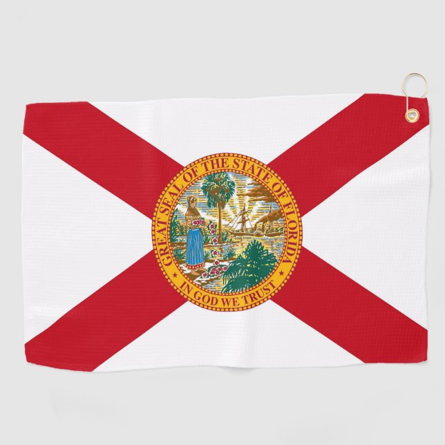 Serviette De Golf Golf Towel avec drapeau de Floride, USA (Horizontal)