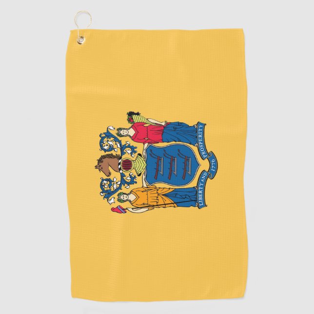 Serviette De Golf Golf Towel avec drapeau du New Jersey (Devant)