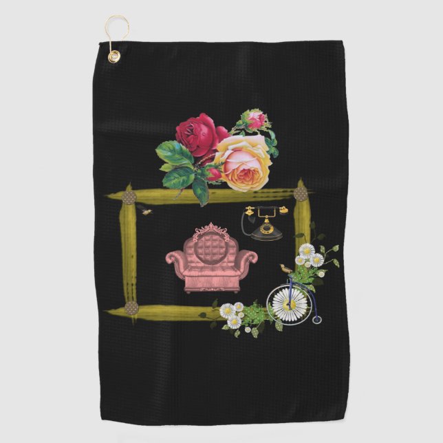 Serviette De Golf Golf Towel Floral (Devant)