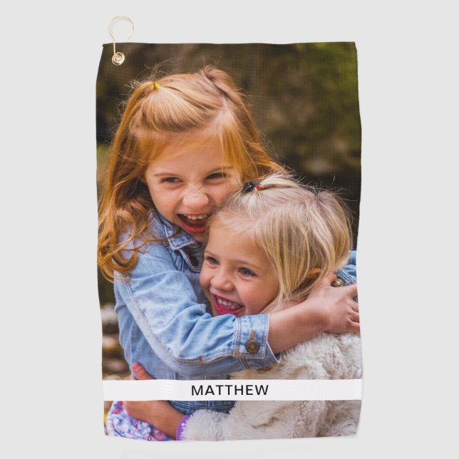 Serviette De Golf Golf Towel Photo & Nom Modèle (Devant)