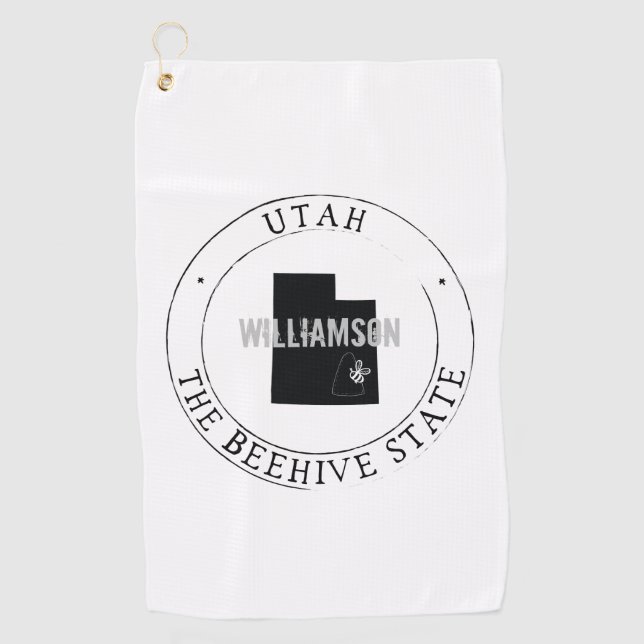 Serviette De Golf Golf Towel State Personnalisé Utah (Devant)