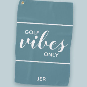 Serviette De Golf Golf Vibes Amusant Personnalisé Turquoise Pro