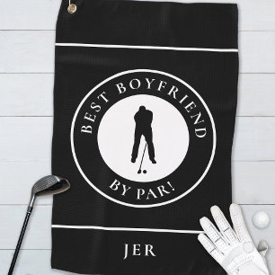 Serviette De Golf Golfer Best Boyfriend Par Par Monogram Sports Noir