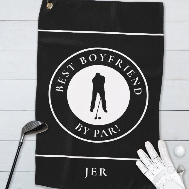 Serviette De Golf Golfer Best Boyfriend Par Par Monogram Sports Noir (Créateur téléchargé)