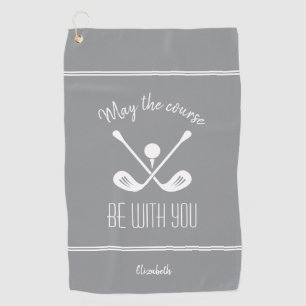 Serviette De Golf Golfer Équipement sportif moderne Monogramme Gris