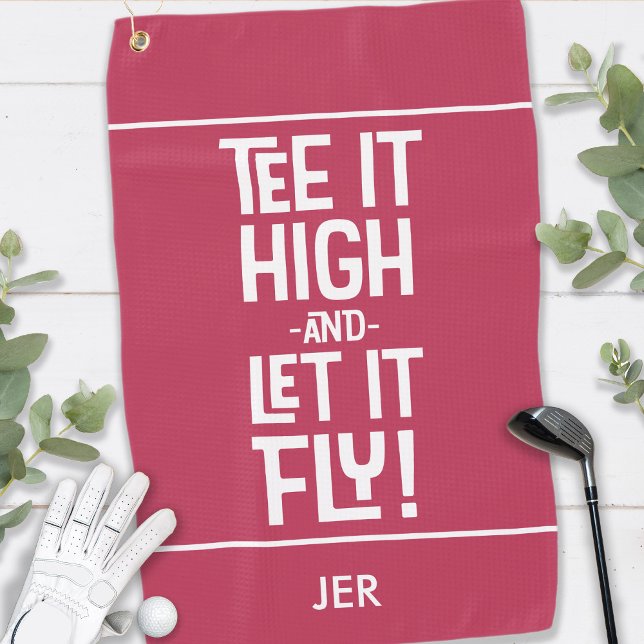 Serviette De Golf Golfer Golf Humour Funny Sports Custom Magenta Rou (Golfer Golf Humor Funny Sports Custom Magenta Red Golf Towel)