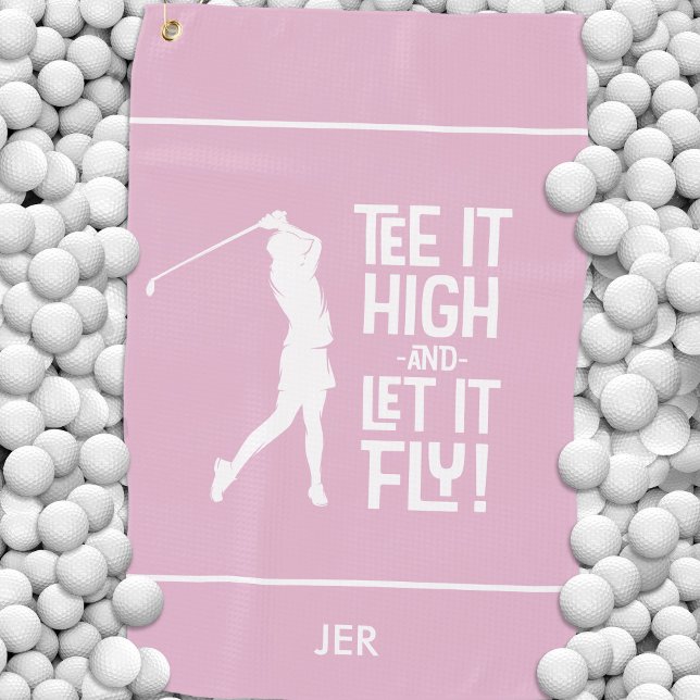 Serviette De Golf Golfer Golf Humour Funny Sports Monogramme Girly R (Golfer Golf Humor Funny Sports Monogram Girly Pink Golf Towel)