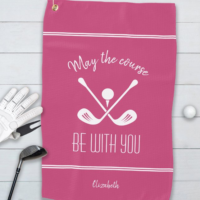 Serviette De Golf Golfer Modern Sports Pro Monogramme Nom Girl Rose (Golfer Modern Sports Pro Monogram Name Girly Pink Golf Towel)