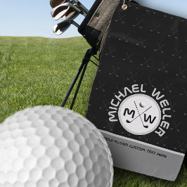Serviette De Golf Golfer Name Black Golf Towel