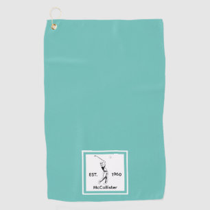 Serviette De Golf Golfer Nom et année personnalisés