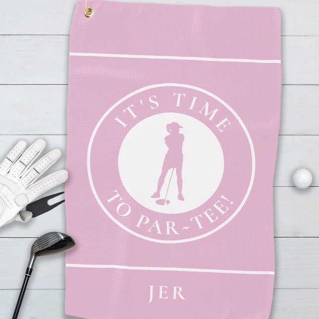 Serviette De Golf Golfer Par Tee Funny Golf Humour Monogramme Rose m (Golfer Par Tee Funny Golf Humor Monogram Cute Pink Golf Towel)