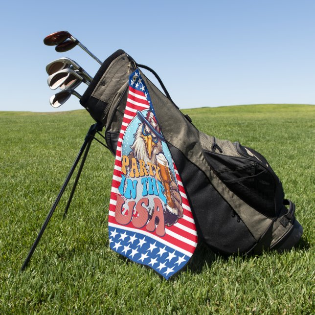 Serviette De Golf GOLFER Party aux Etats-Unis (Vert)
