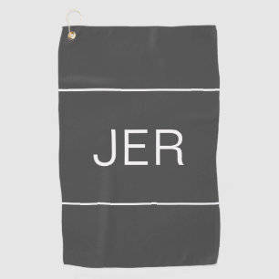 Serviette De Golf Golfeurs Monogrammes Personnalisés Gris Sombre Mei