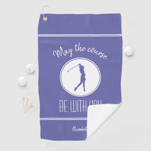 Serviette De Golf Golfeuse de golf Monogramme Pro Moderne Violet