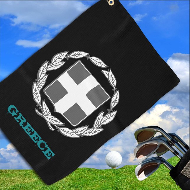 Serviette De Golf Golfing Grèce & armoiries grecques / drapeau (Créateur téléchargé)